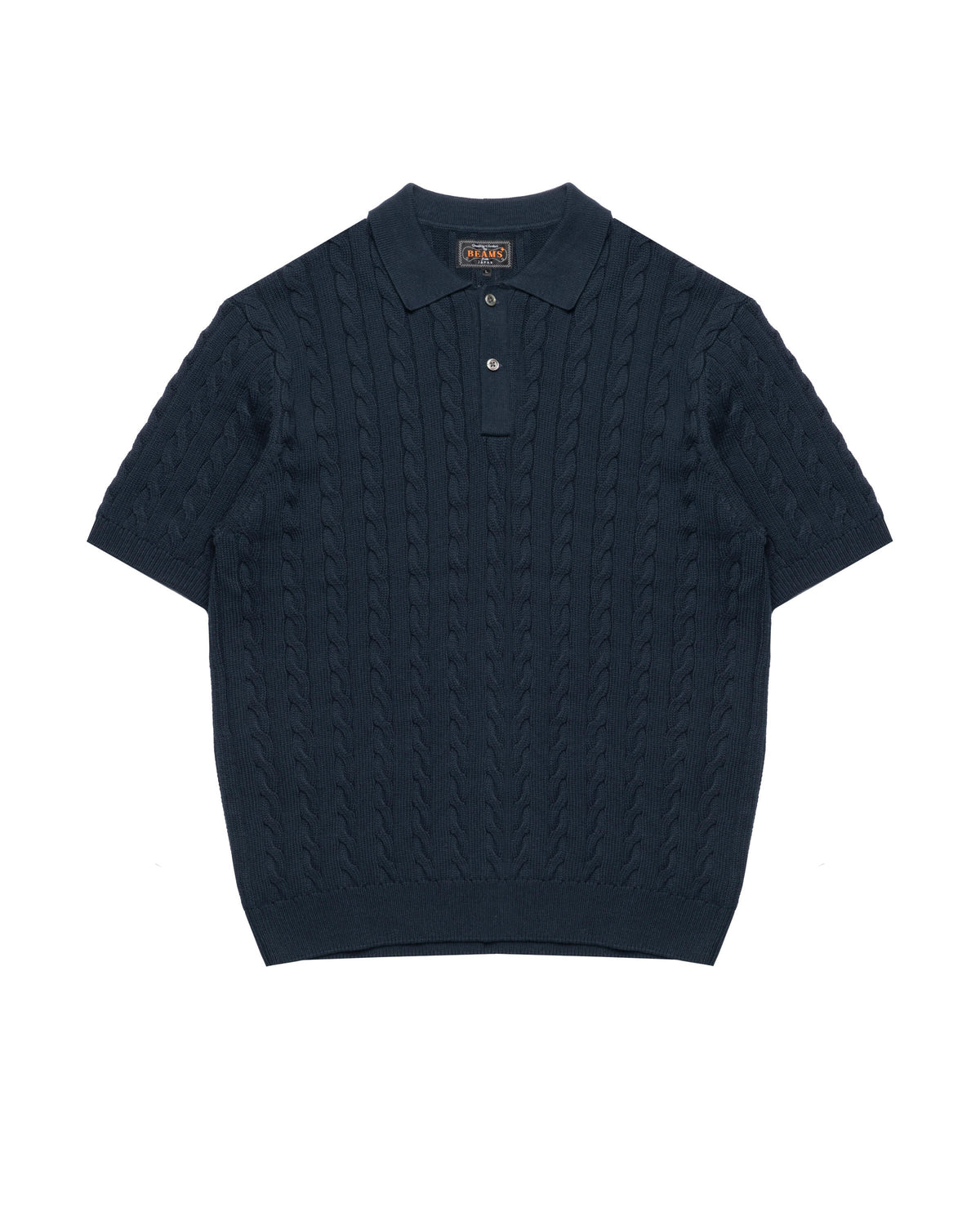 Beams+ Knit Polo Cable