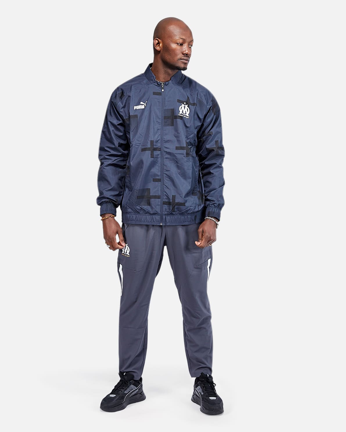 Pantalon de survêtement OM - Gris/Blanc