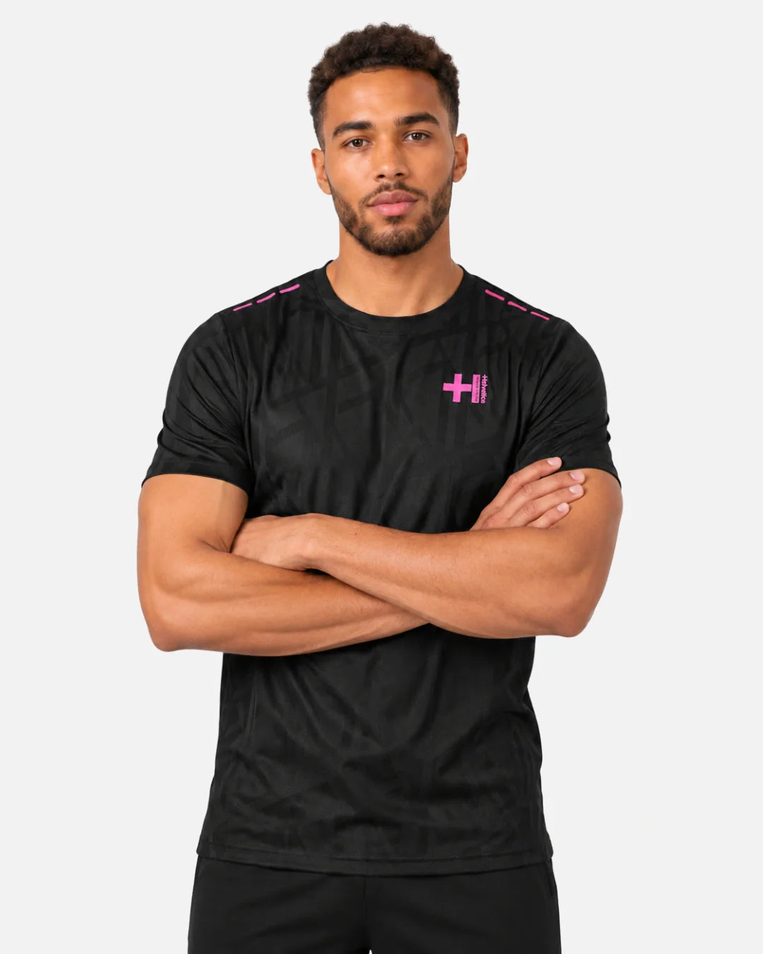 T-Shirt Helvetica Bolt 12 - Noir/Rose