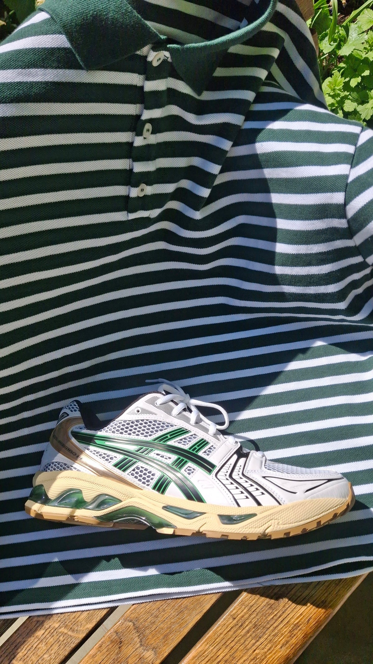 Summit Pique Long Sleeve Polo 'Forest White'