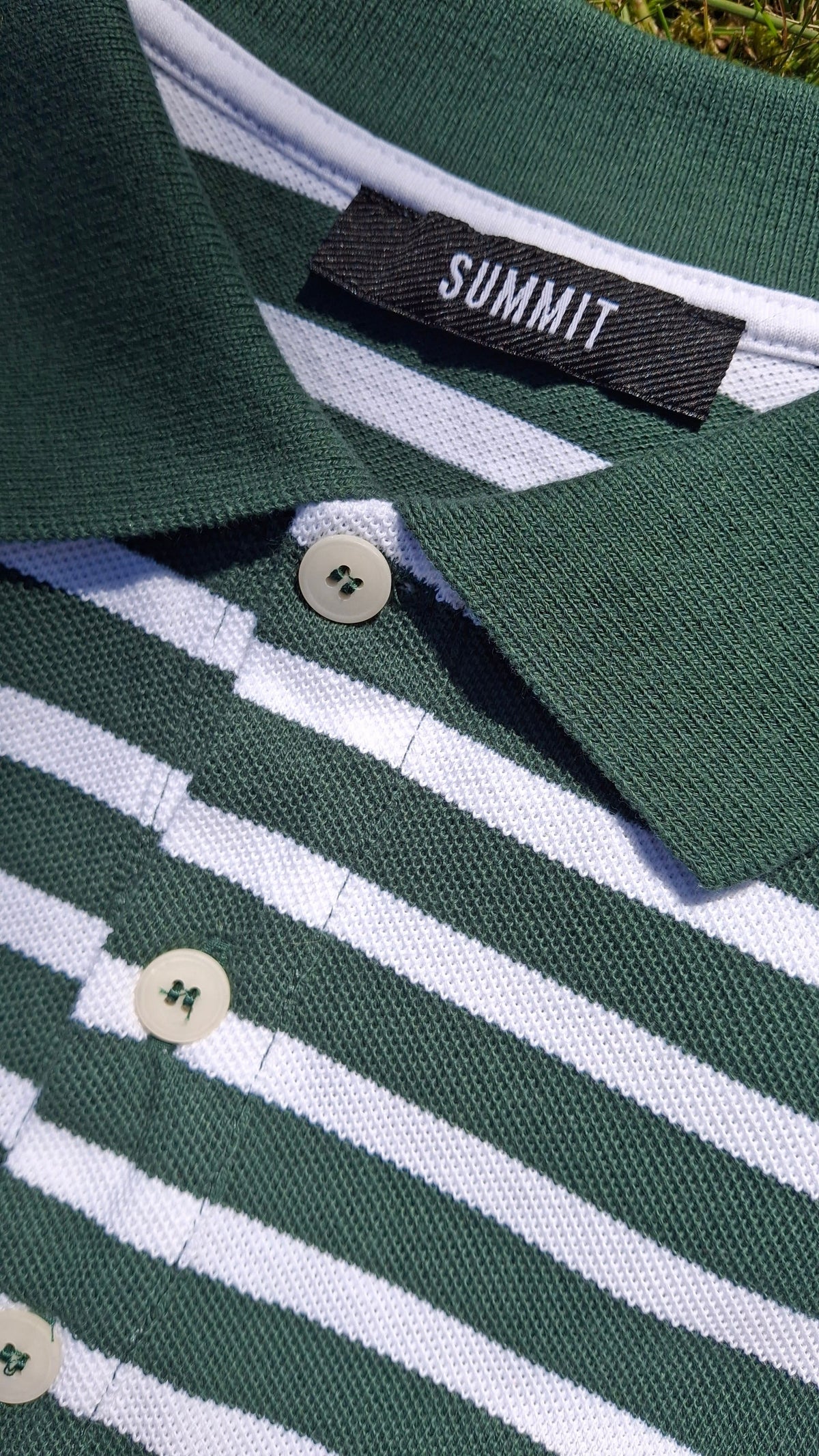 Summit Pique Long Sleeve Polo 'Forest White'