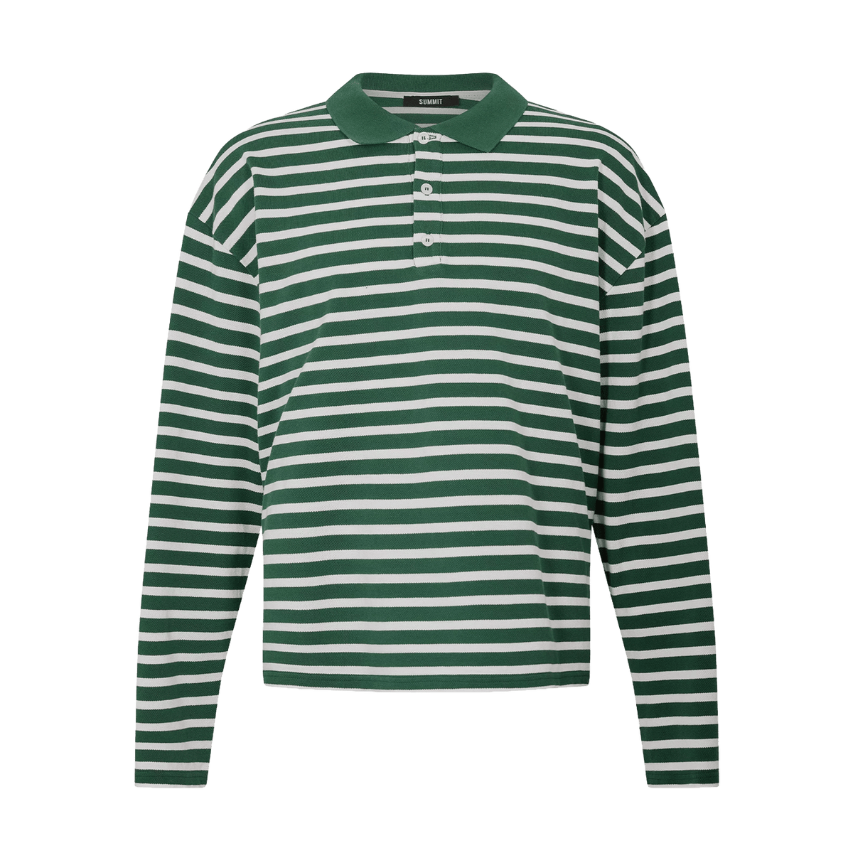 Summit Pique Long Sleeve Polo 'Forest White'