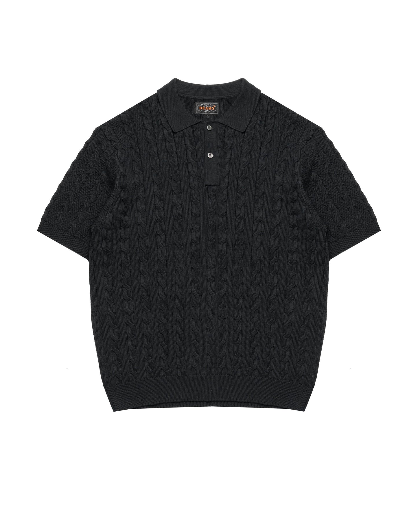Beams+ Knit Polo Cable