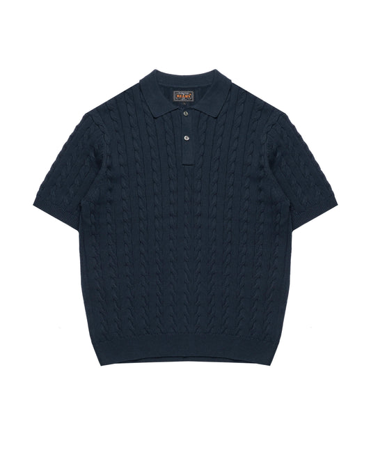 Beams+ Knit Polo Cable