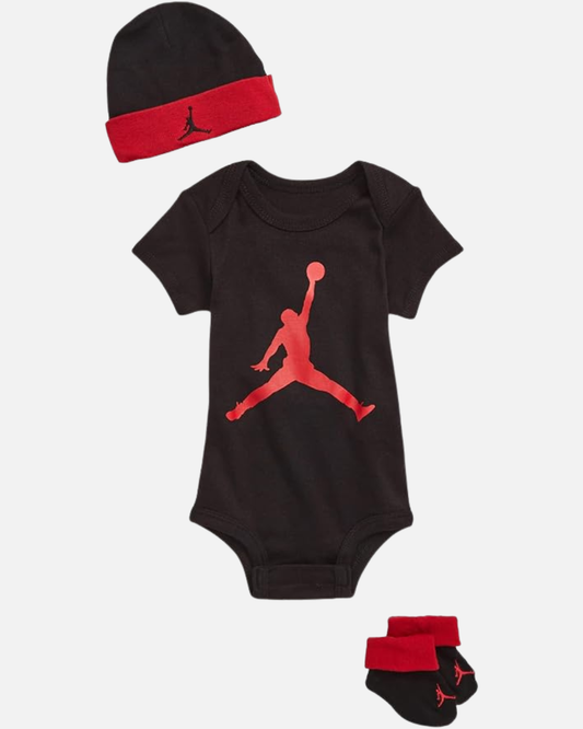 Ensemble Jordan Bébé 3 Pièces - Noir/Rouge