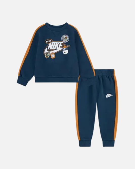 Ensemble Nike Bébé NKN Fleece - Marine/Orange