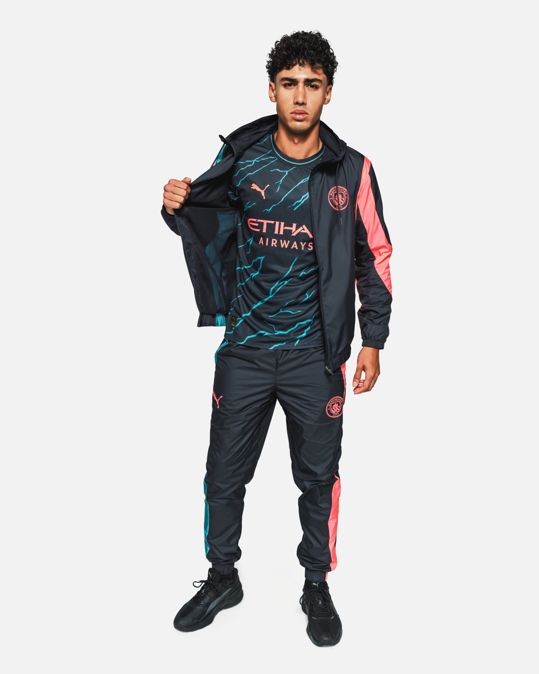 Pantalon de survêtement Manchester City - Noir/Bleu/Rose