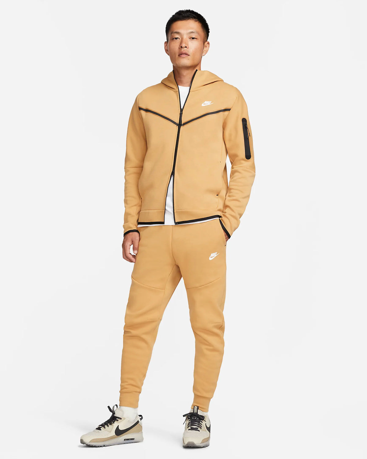 Pantalon jogging Nike Tech Fleece - Beige/Noir