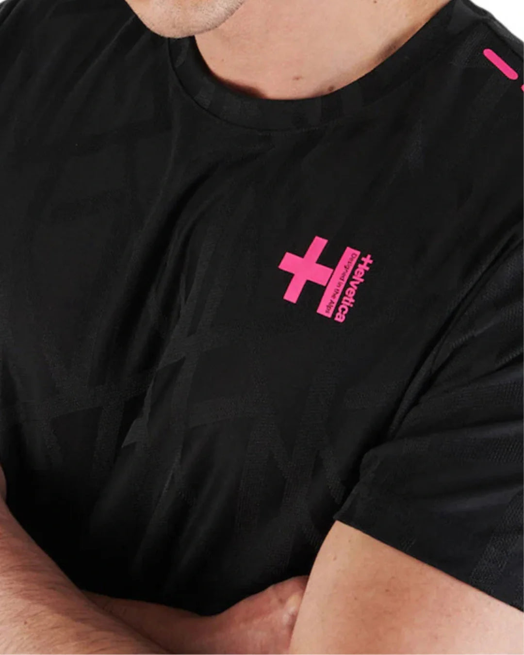 T-Shirt Helvetica Bolt 12 - Noir/Rose