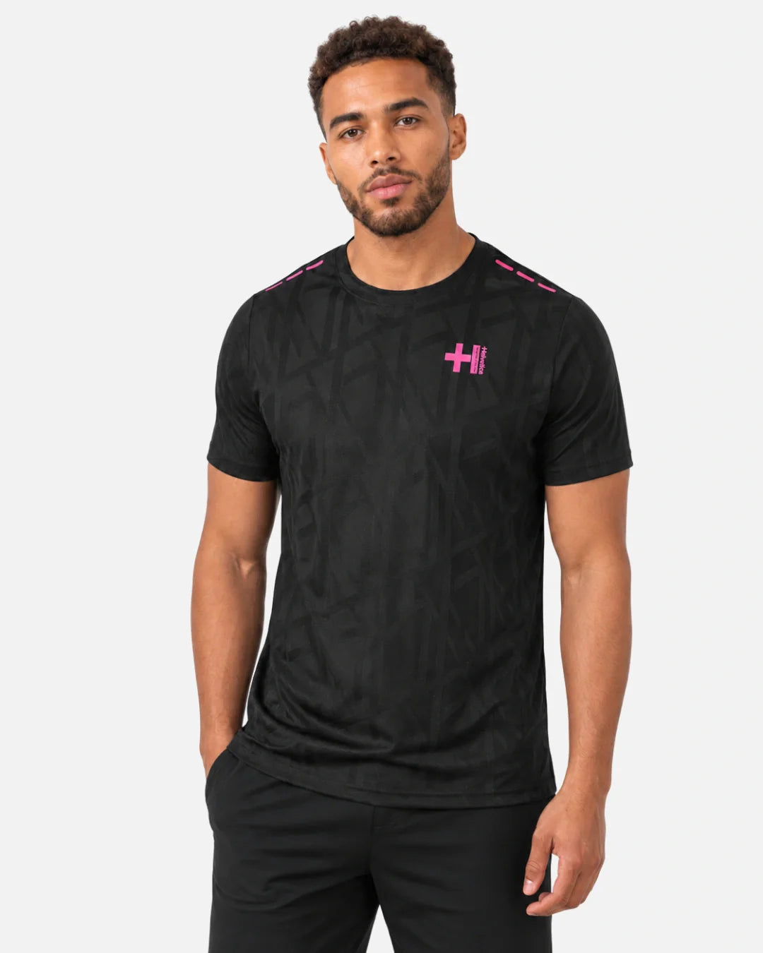 T-Shirt Helvetica Bolt 12 - Noir/Rose