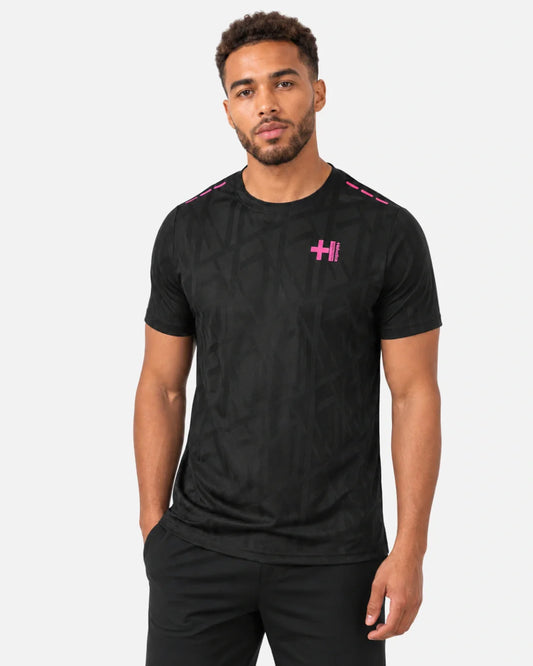 T-Shirt Helvetica Bolt 12 - Noir/Rose