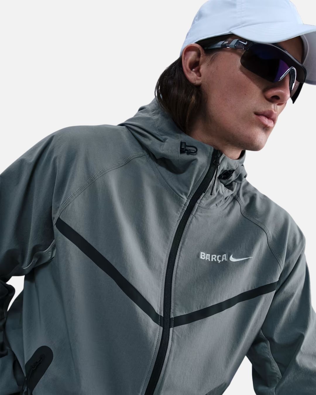 Veste de survêtement FC Barcelone Windrunner - Gris