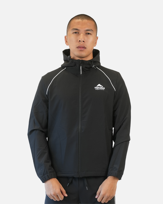 Veste de survêtement Helvetica Wells - Noir