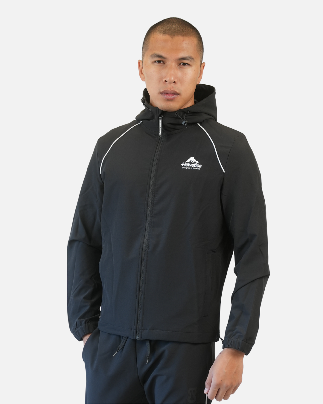 Veste de survêtement Helvetica Wells - Noir